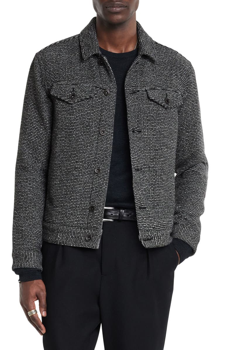 John Varvatos Evans Tweed Trucker Jacket, Alternate, color,