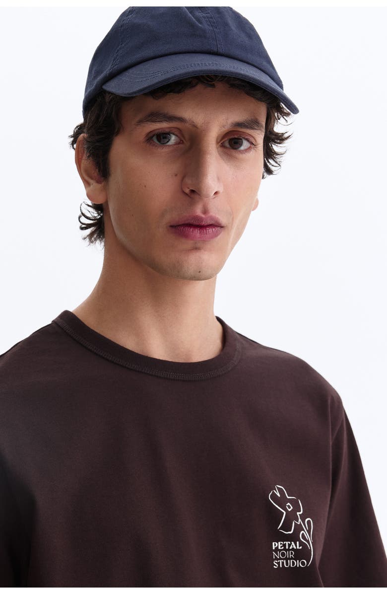 H&M Regular Fit Coolmax<sup>®</sup> T-shirt, Alternate, color, Dark Brown/Petal Noir Studio