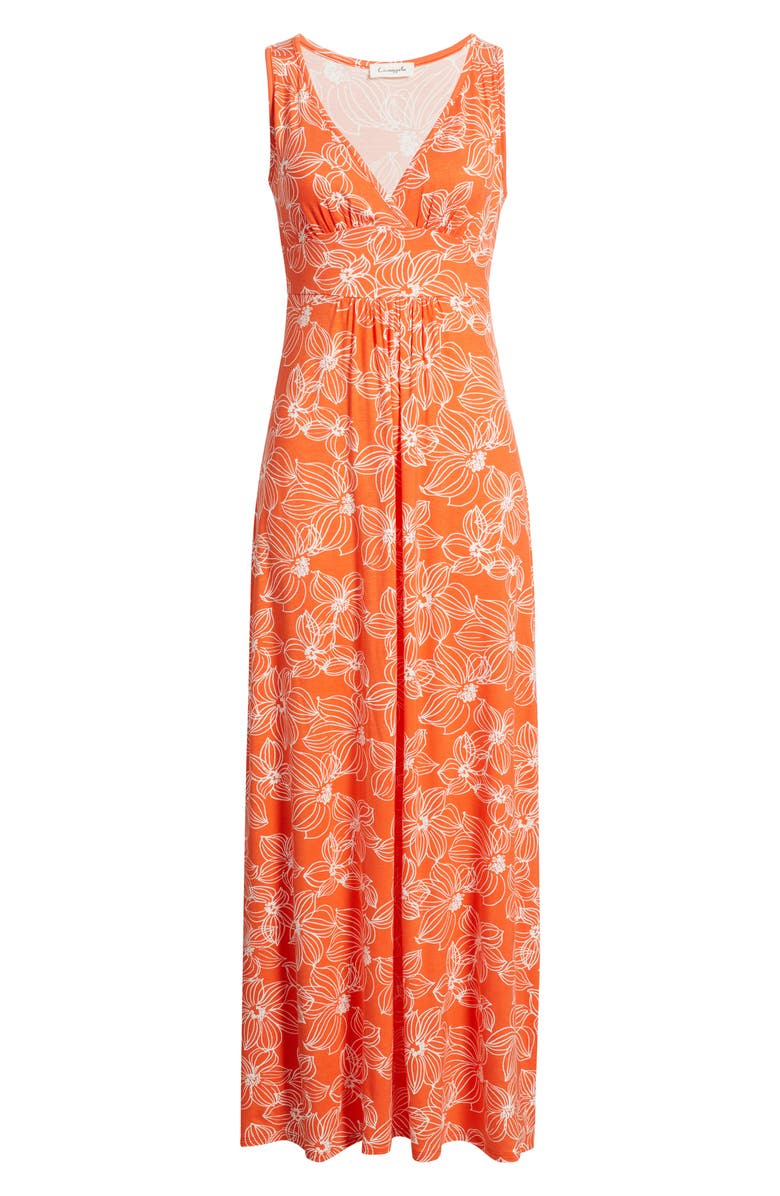 Loveappella Floral Sleeveless Jersey Maxi Dress, Main, color, 