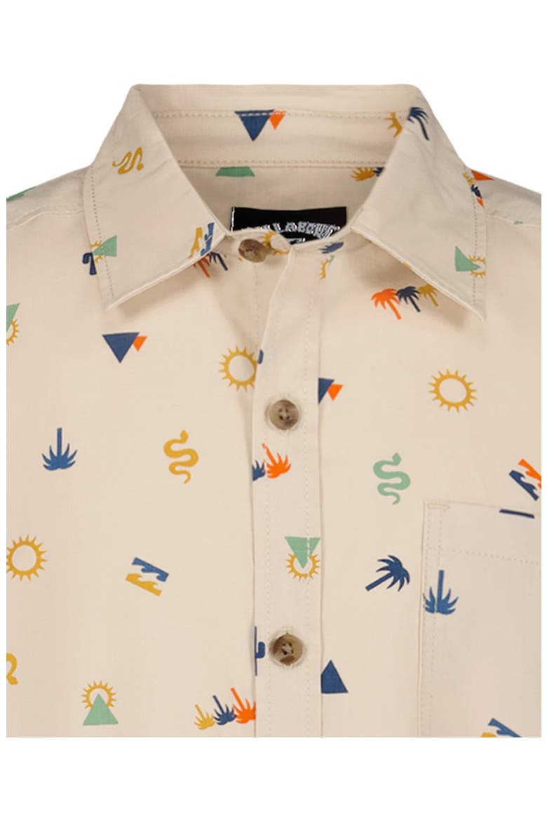 Kids' Sundays Short Sleeve Button-Up Shirt, Alternate, color, CHINO