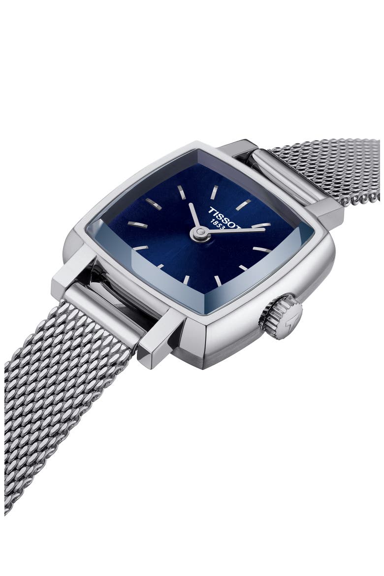 Lovely Square Mesh Strap Watch, 20mm, Alternate, color, SILVER/ BLUE/ SILVER