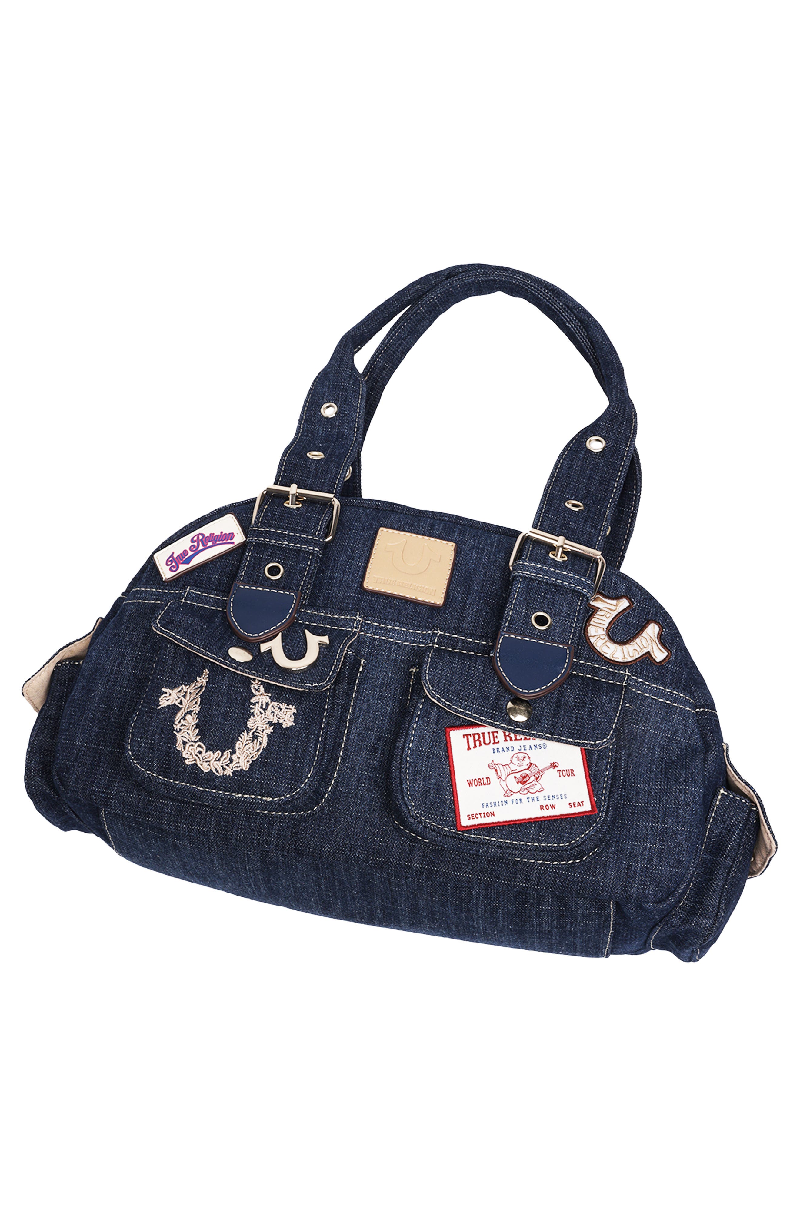 Multipatch Satchel Bag, Alternate, color, DARK DENIM