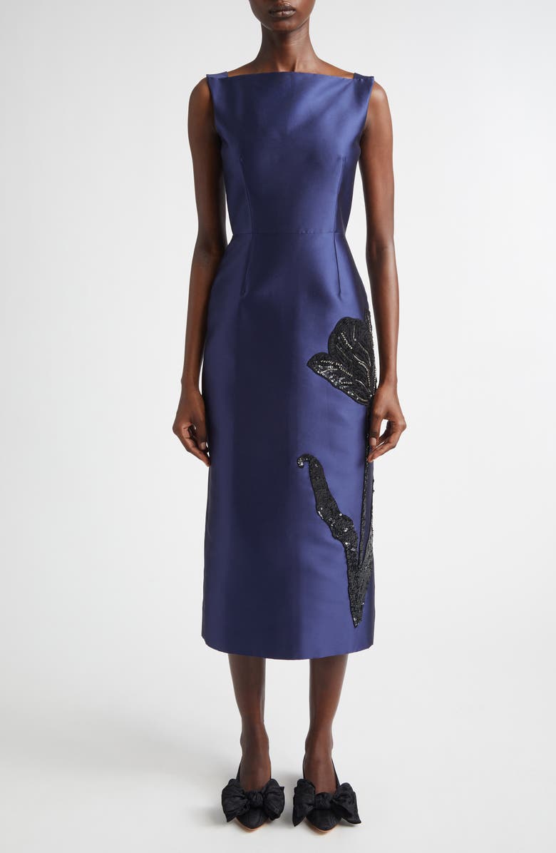 Erdem Sleeveless Pencil Cocktail Dress, Main, color, Beetle