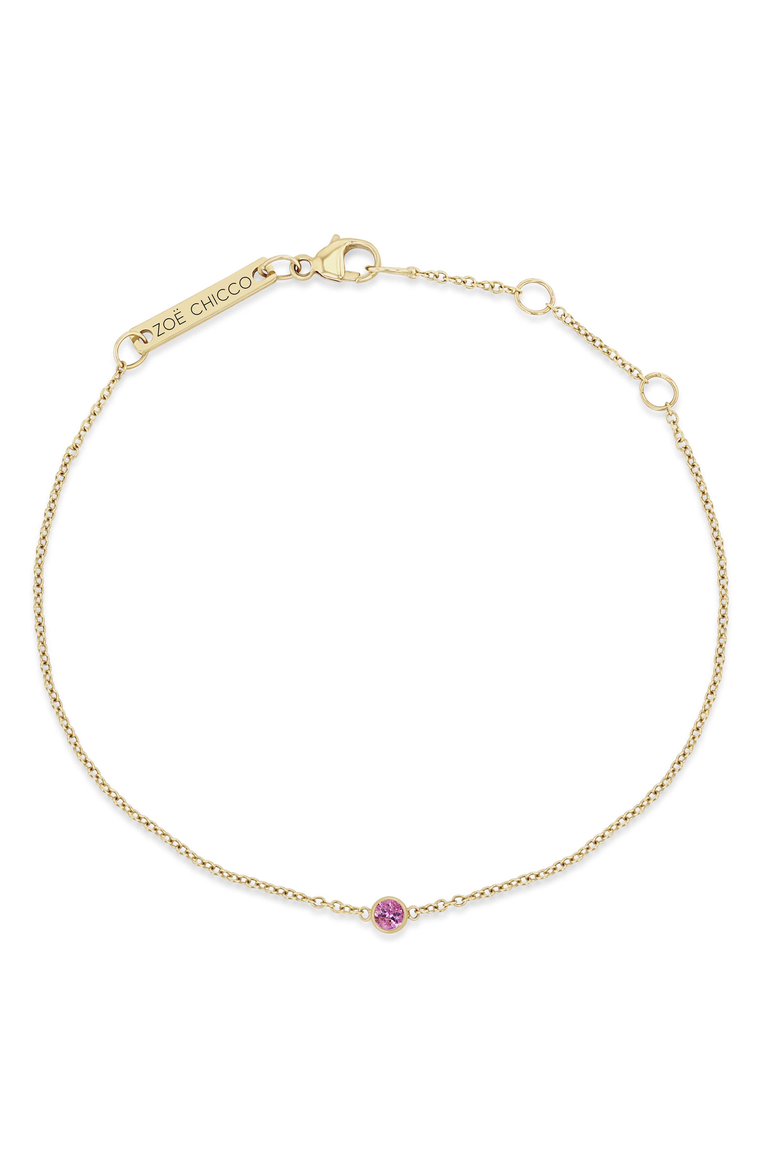 Zoë Chicco Bezel Opal Pendant Bracelet In Gold