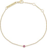 Zoë Chicco 14K Gold Bezel Gemstone Pendant Bracelet