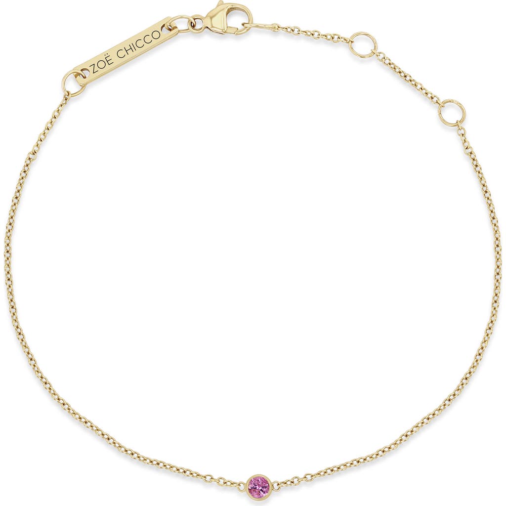Zoë Chicco Bezel Opal Pendant Bracelet In Gold