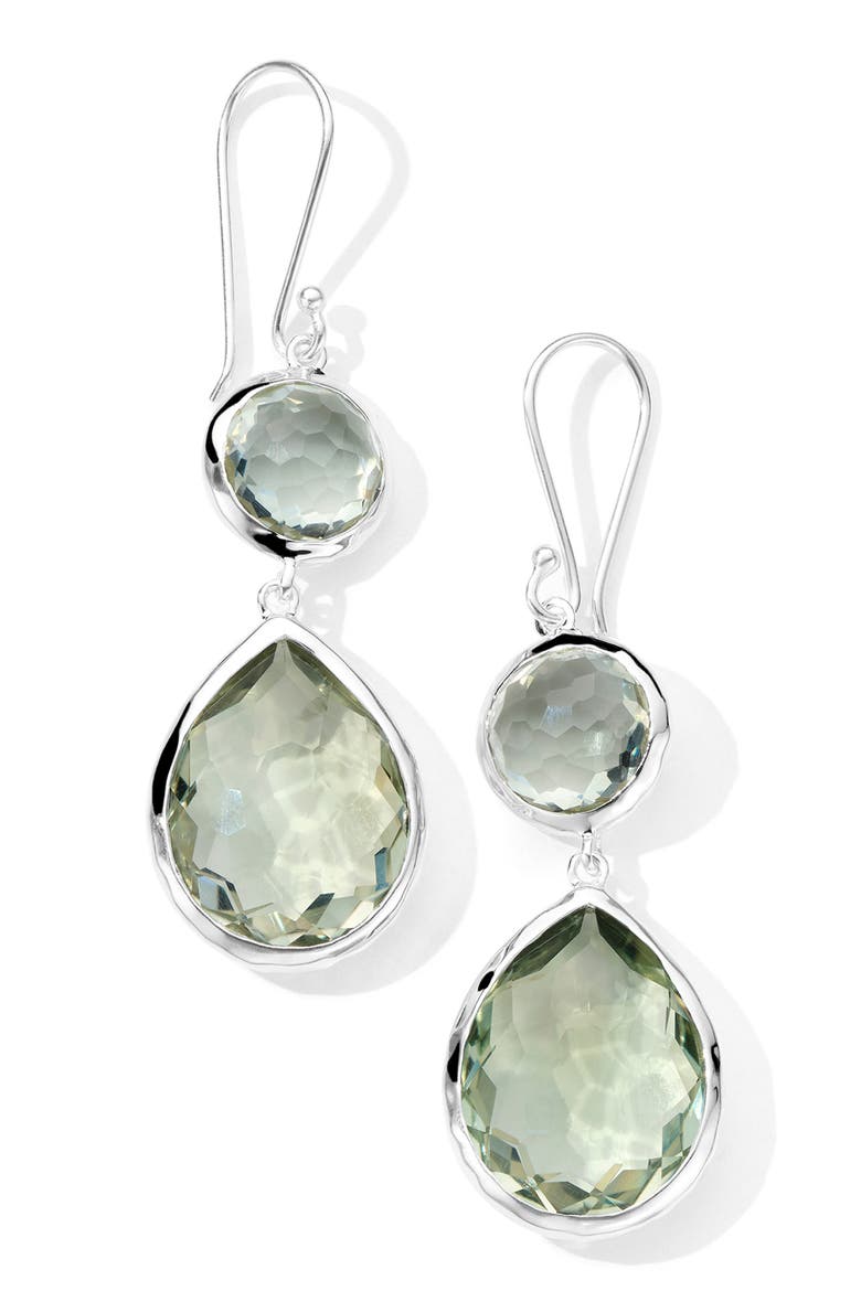 Rock Candy® Mini Teardrop Snowman Earrings, Main, color, SILVER