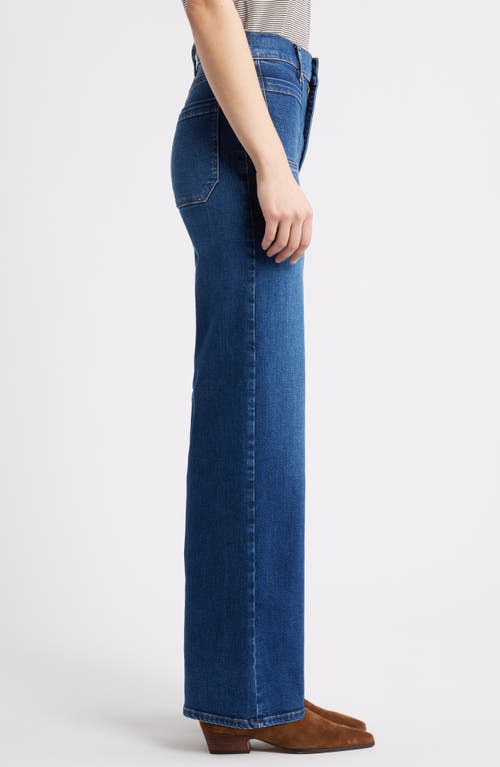 Frame Le Slim Palazzo Patch Pocket High Waist Wide Leg Jeans In Blue
