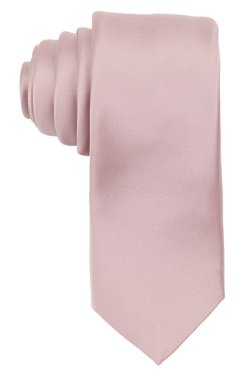 Men's Solid Satin X-Long Tie