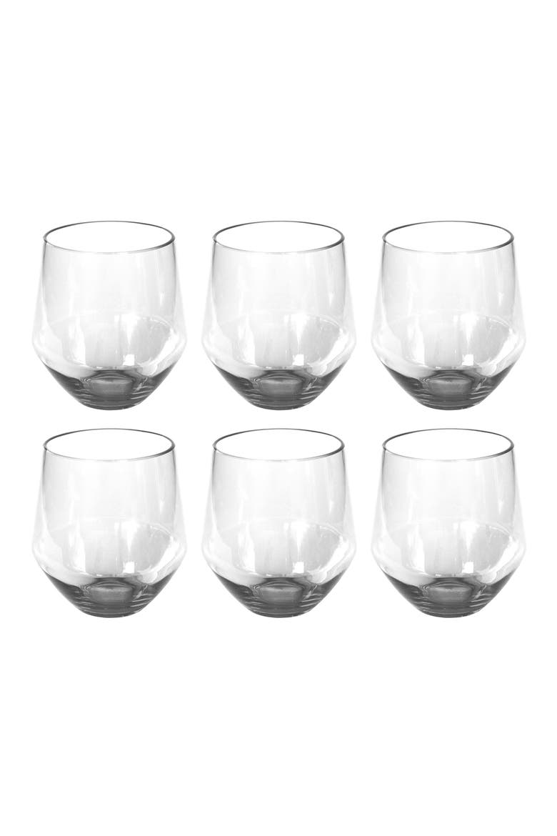 Set of 6 Stemless Wineglasses, Main, color, CLEAR