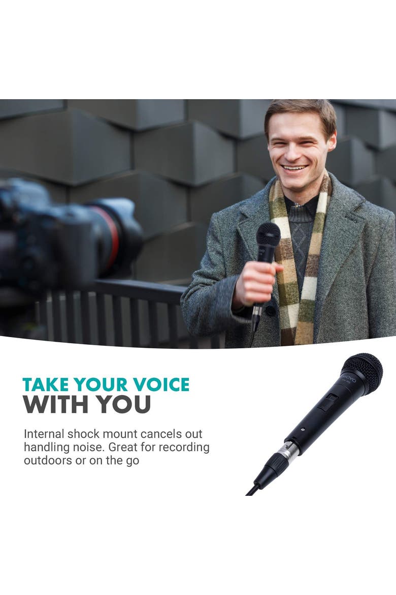 HV-M5 Dynamic XLR Cardioid Vocal Microphone with Internal Shockmount and Windscreen, Alternate, color, Black