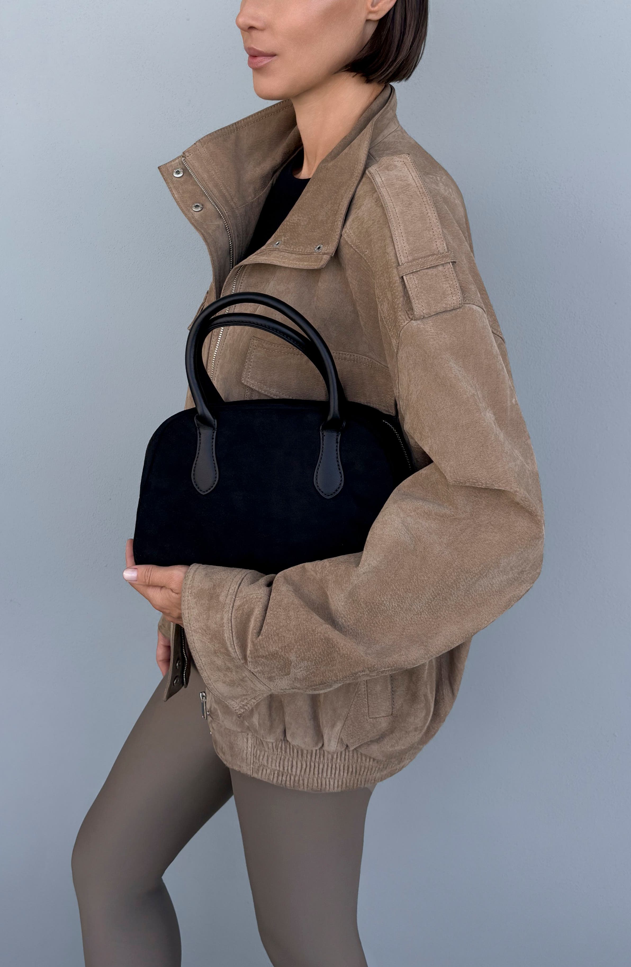 Oversized Bowling Bag, Alternate, color, BLACK