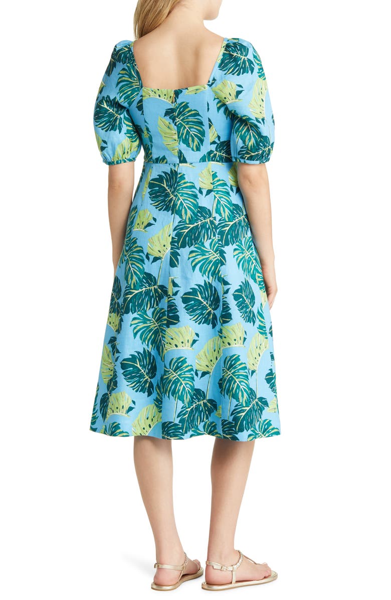 Draper James June Floral Linen Midi Dress, Alternate, color, 