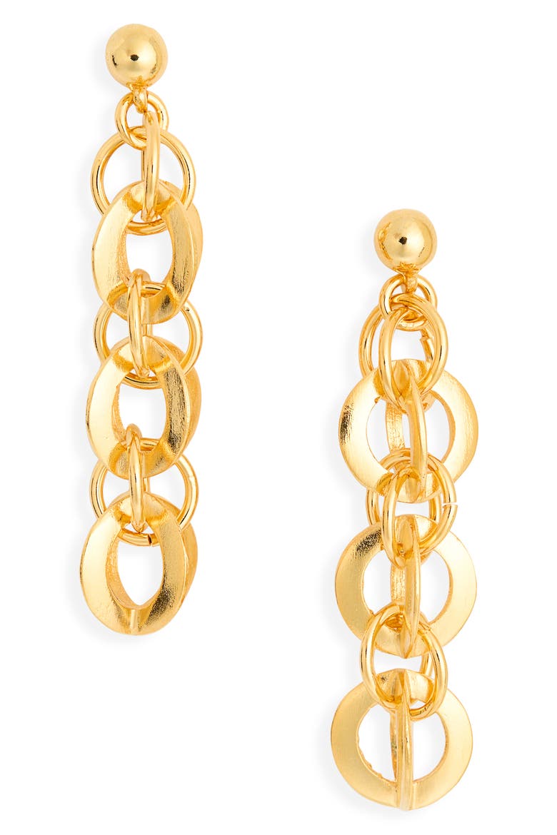 Link Drop Earrings, Main, color, GOLD