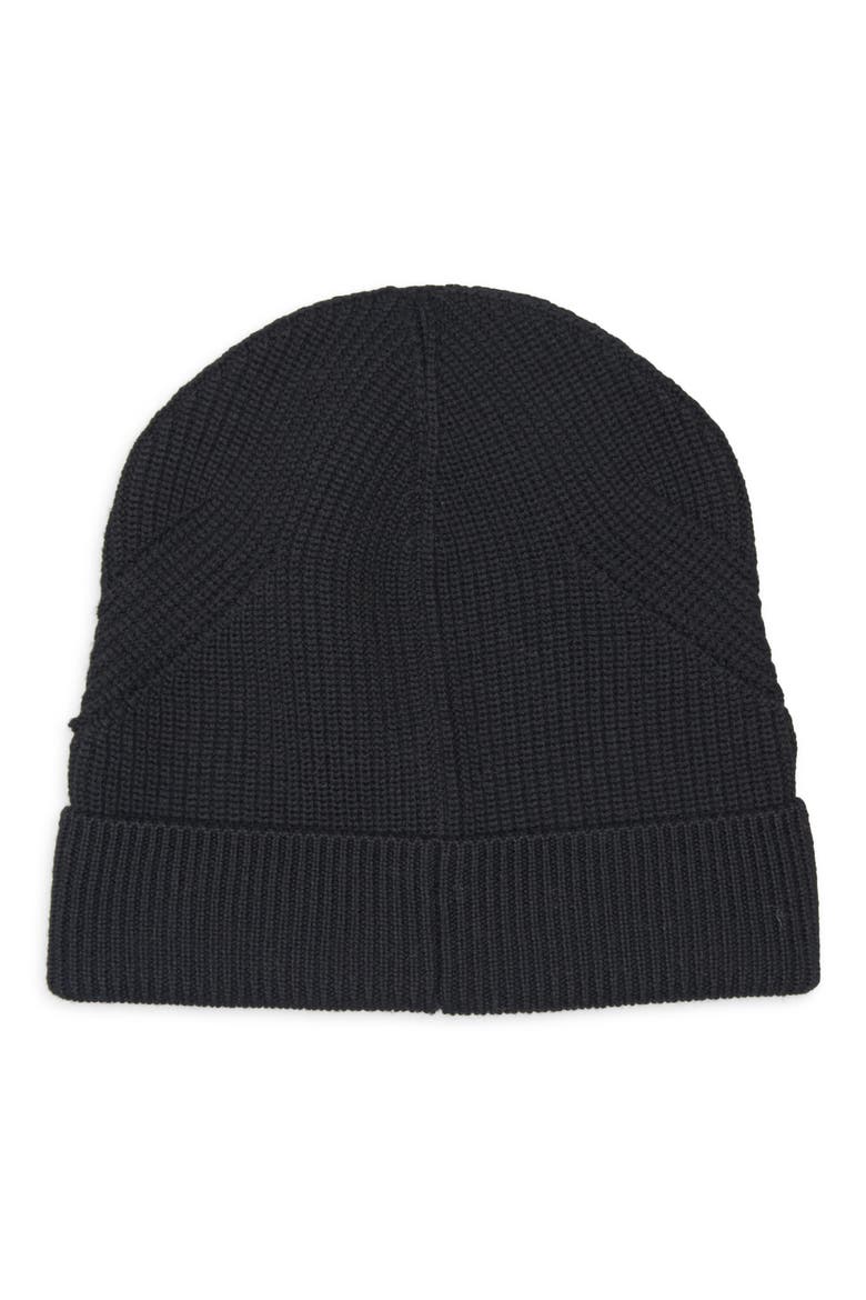 Logo Patch Virgin Wool Beanie, Alternate, color, BLACK