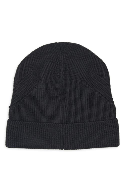 Moncler Logo Patch Virgin Wool Beanie In Gray