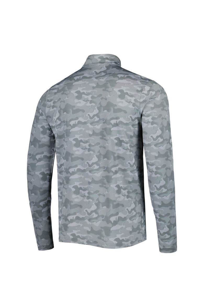 Men's Antigua Gray Chicago Bears Brigade Throwback Quarter-Zip Top, Alternate, color, Gray