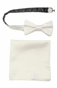 NORDSTROM RACK Silk Bow Tie & Pocket Square Set