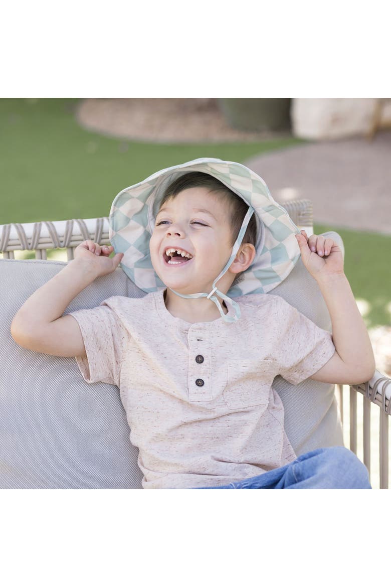 Sun Hat with UPF 50+ UV Protection and Adjustable Brim - Toddler, Alternate, color, Sage Checkers