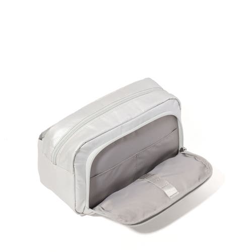 Baggallini Pocket Cosmetic Bag With Brush Organization In Silver