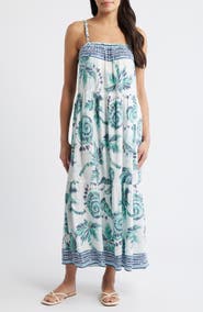 CITY BLUES Tropical Print Maxi Dress
