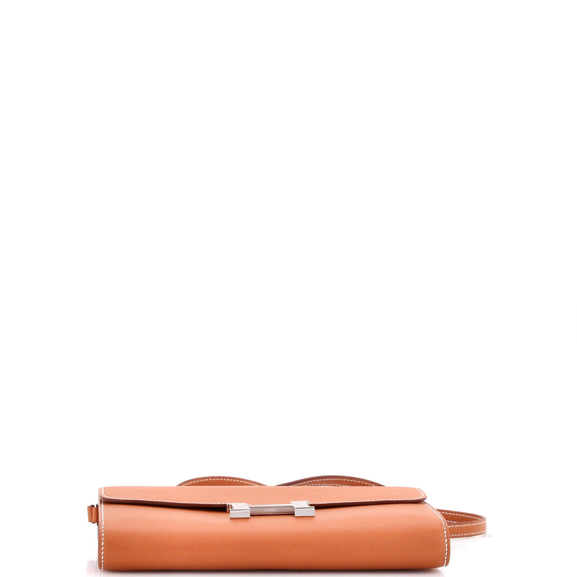 Pre-Owned Hermes Constance To Go Wallet Evercolor, Alternate, color, Gold