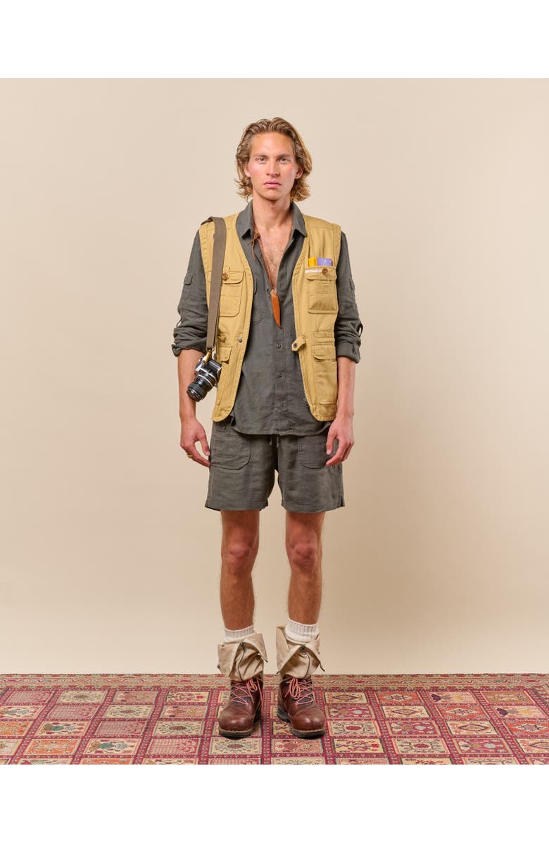 Amundsen Traveller's Linen Shorts Mens, Alternate, color, Khaki