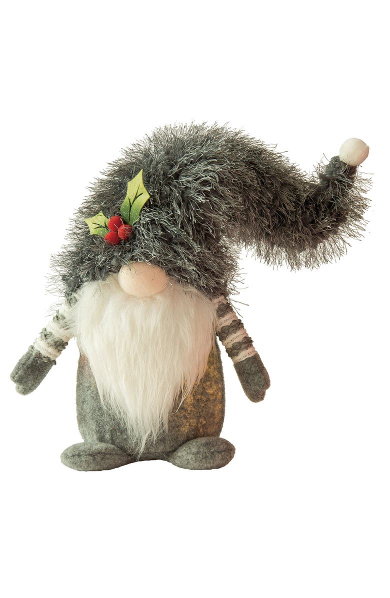 Transpac Multicolored Christmas Light Up Fuzzy Gnome Hat Decor, Main, color, Multicolored