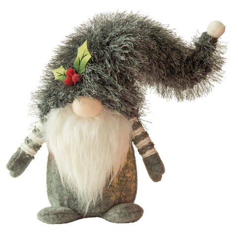 Multicolored Christmas Light Up Fuzzy Gnome Hat Decor