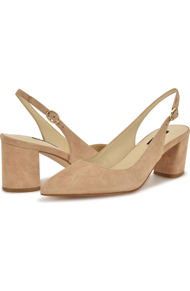 Nine West Kamsee Slingback Pointed Toe Pump, Alternate, color, Light Natural