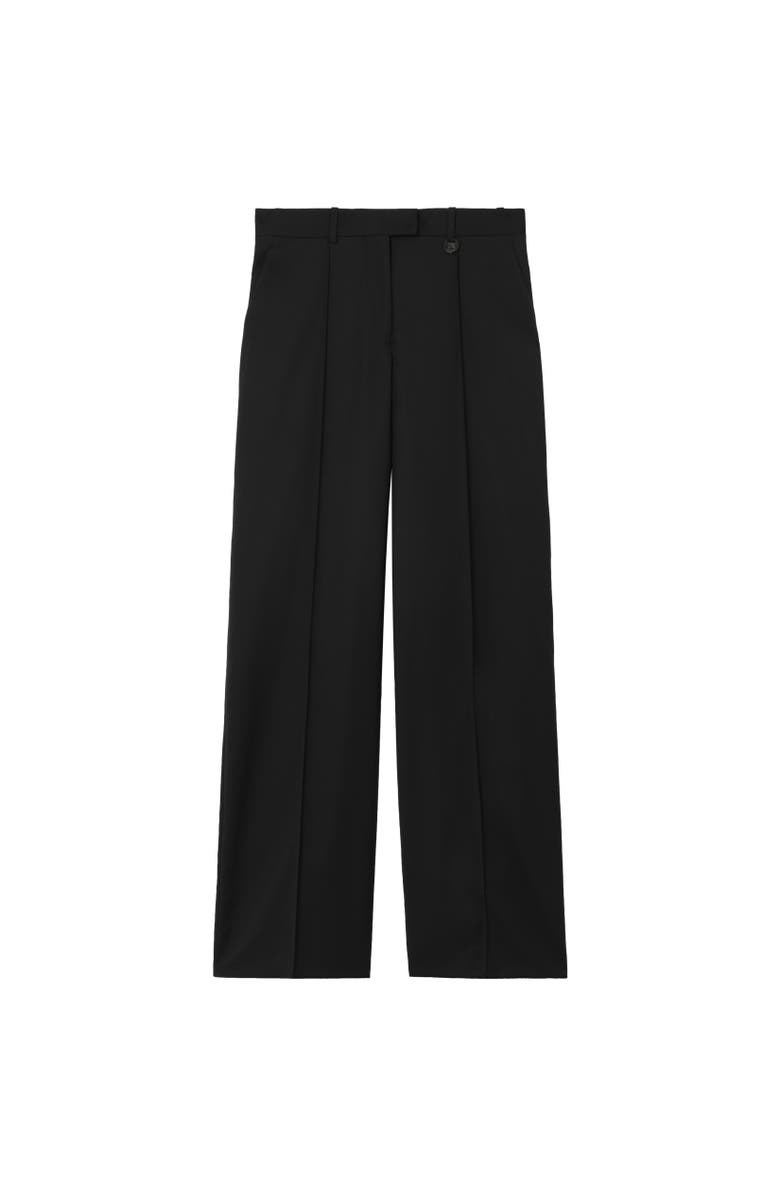 Burberry Wool Tailored Trousers, Alternate, color, Black