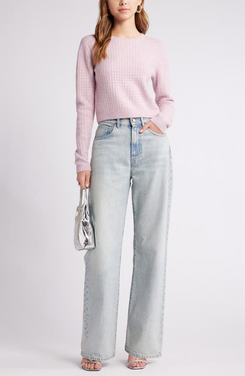 Open Edit Sequin Crewneck Sweater In Purple Dawn