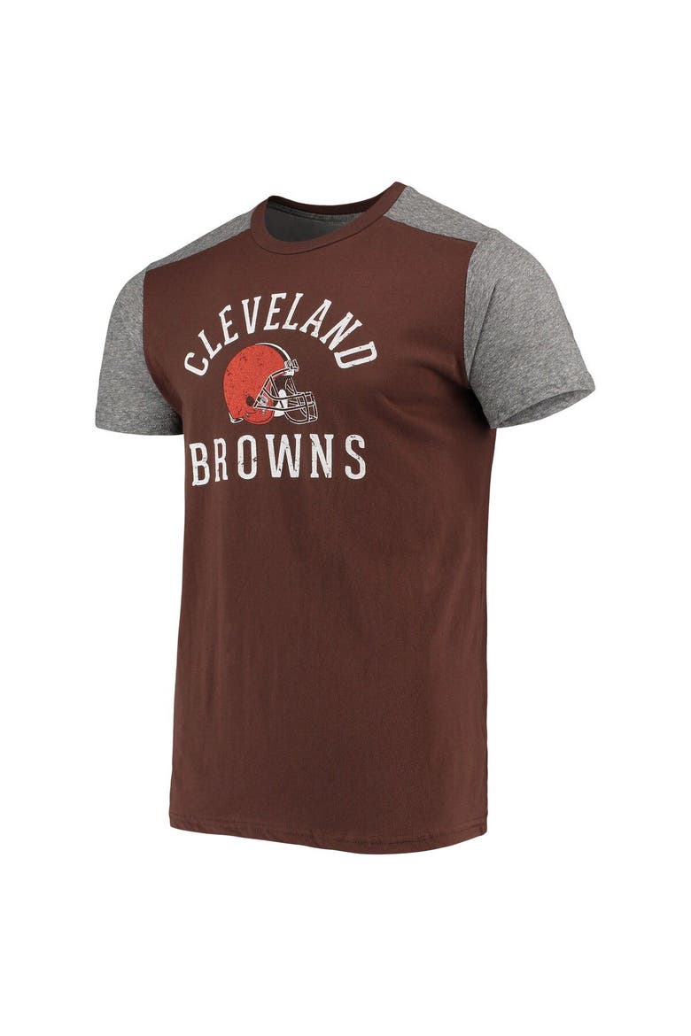 Men's Majestic Threads Brown/Gray Cleveland Browns Field Goal Slub T-Shirt, Alternate, color, Brown