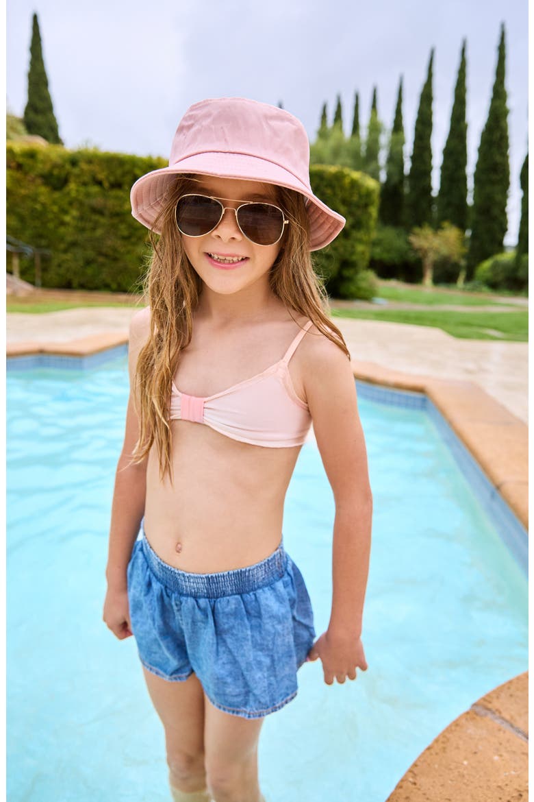 Kids' Kelly Cotton Cover-Up Shorts, Alternate, color, INDIE SKY