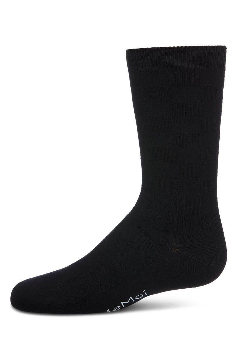 MeMoi Checkerboard Crew Socks, Main, color, Black
