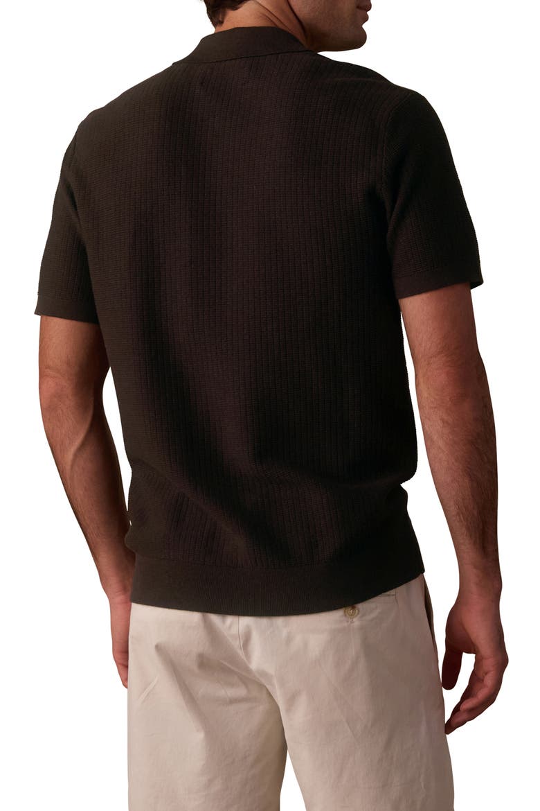 BreezeKnit Short Sleeve Button-Up Shirt, Alternate, color, DARK BROWN