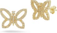 GLAZE JEWELRY 14K Gold Plated Silver Butterfly Stud Earrings