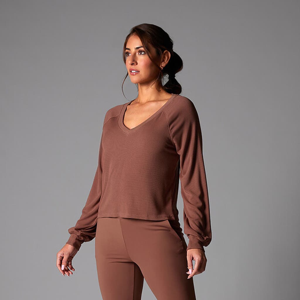 Tavi Rib Long Sleeve In Brown