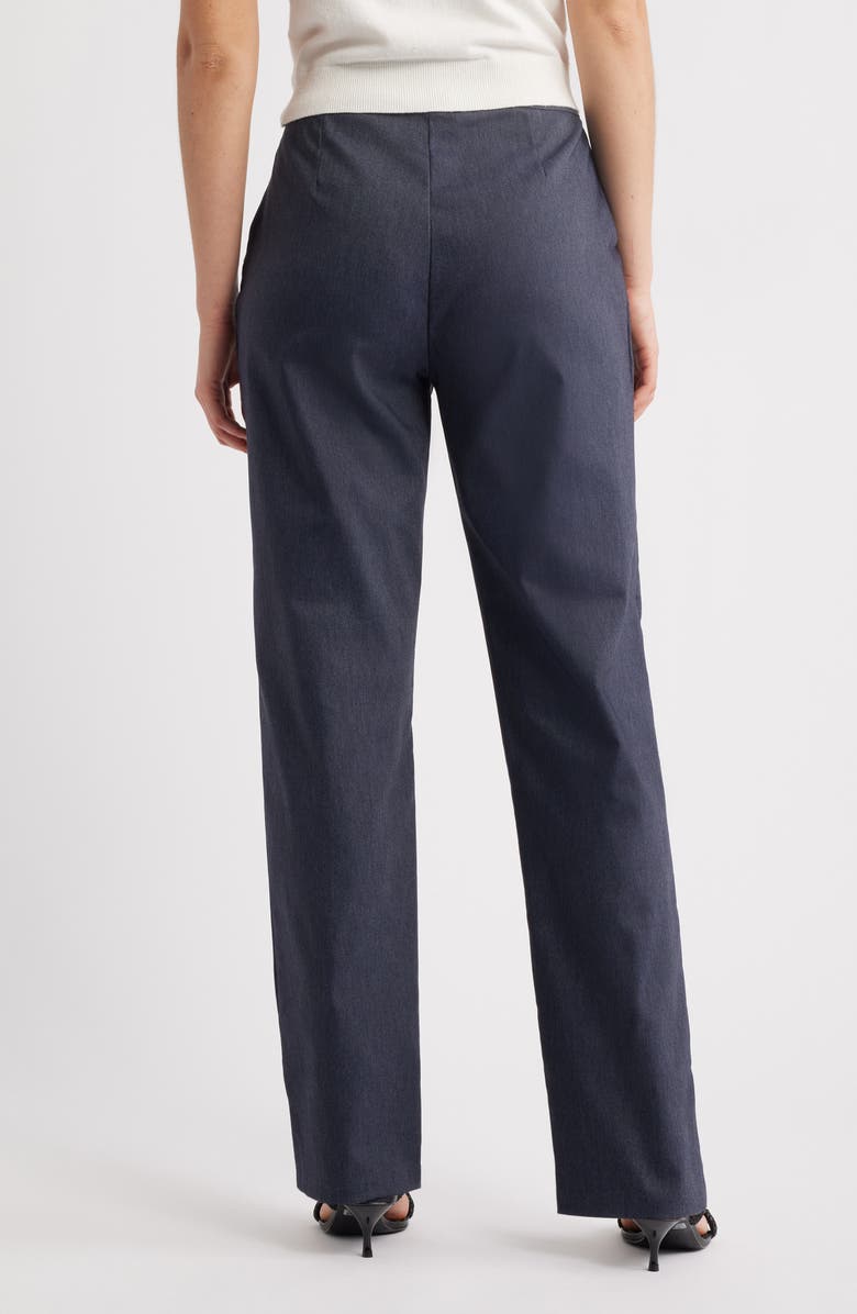 Hue Pintuck Wide Leg Pull-On Pants, Alternate, color, Indigo