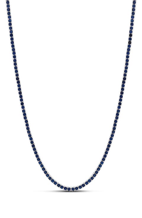 Classic 2mm Sapphire Tennis Necklace
