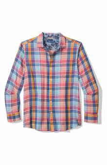 Palma Roja Plaid Brushed Cotton Button-Up Shirt
