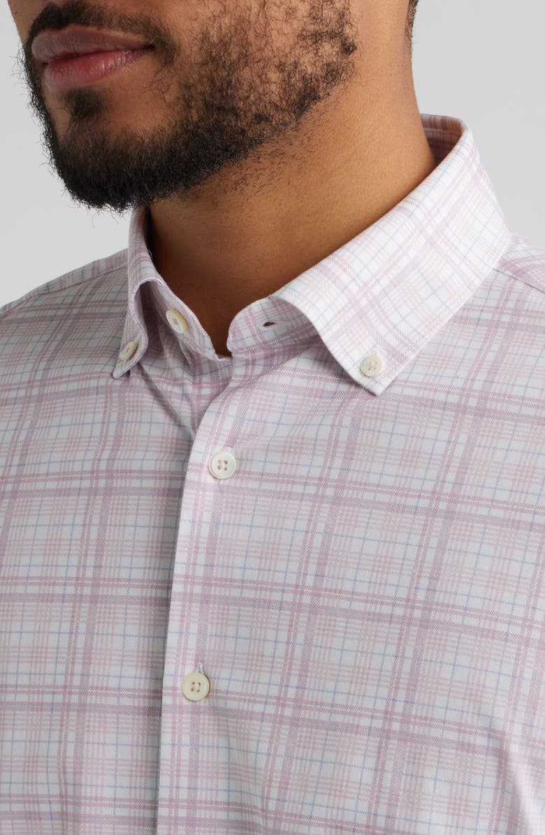 Bugatchi James OoohCotton<sup>®</sup> Plaid Button-Up Shirt, Alternate, color, Pink