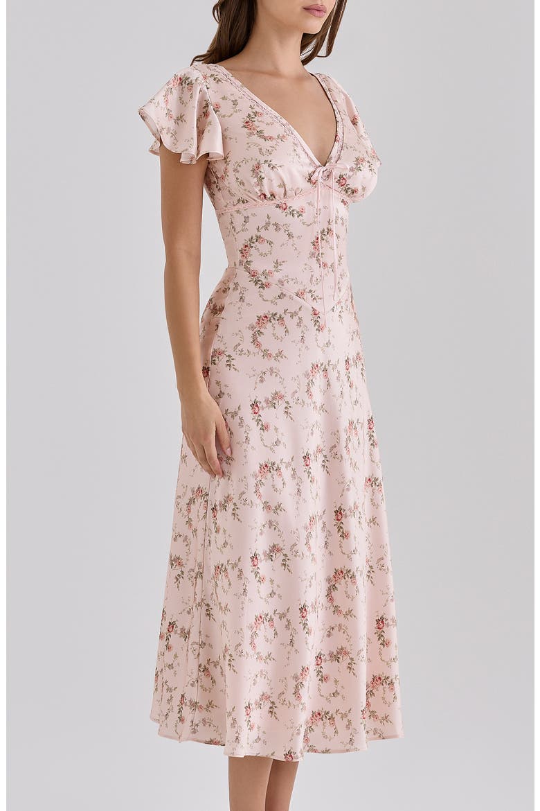 Raye Satin Midi Dress, Alternate, color, PINK VINTAGE ROSE FLORAL PRINT