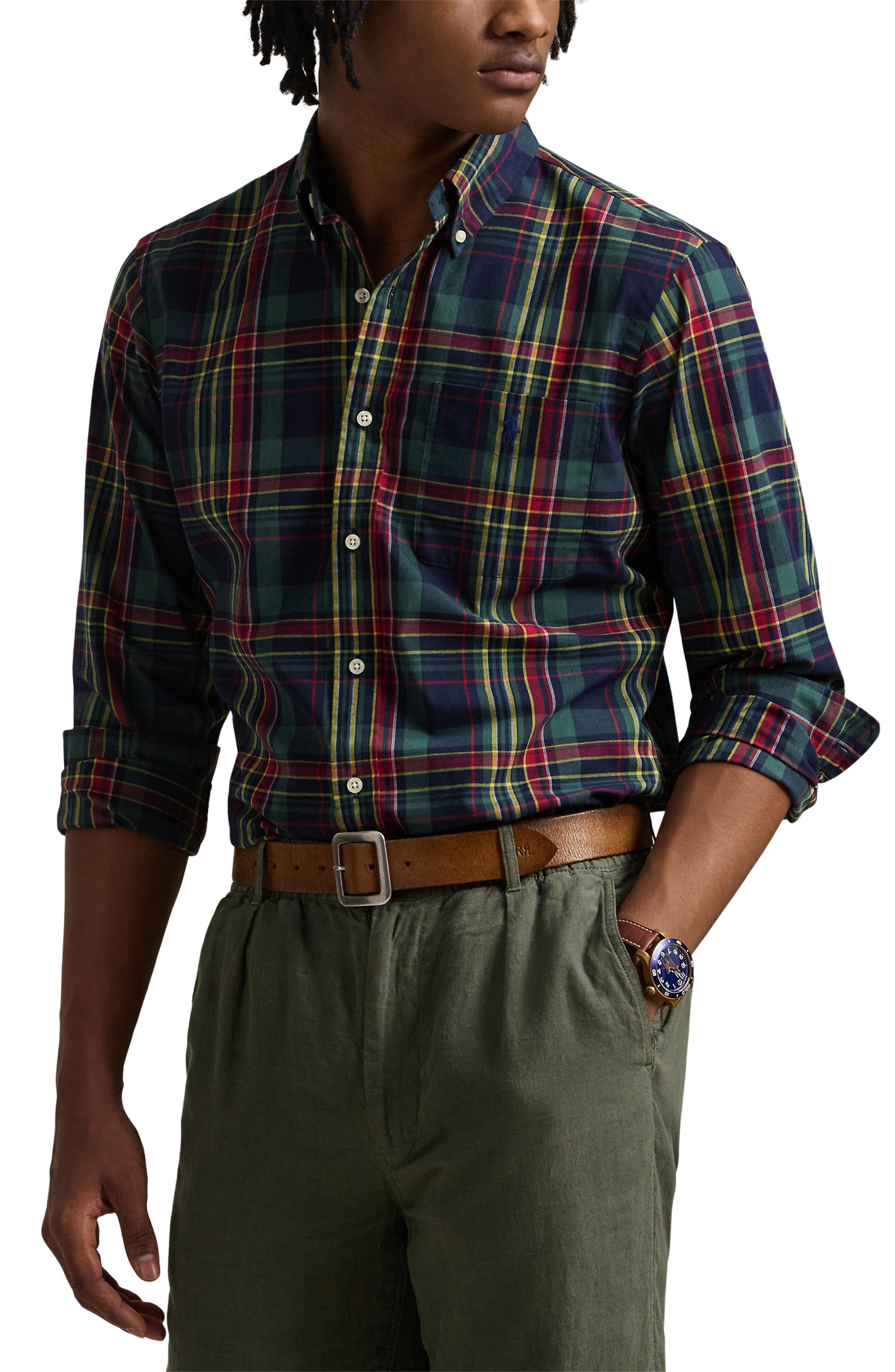 Polo Ralph Lauren Madras Plaid Performance Button-Down Shirt