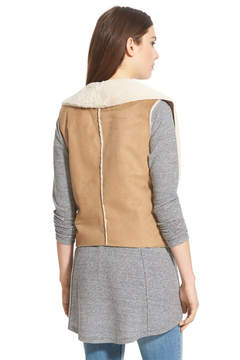 Faux Shearling Vest, Alternate, color, TAN