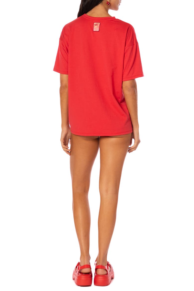Summer Love Graphic Cover-Up T-shirt, Alternate, color, RED