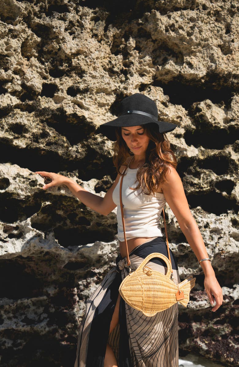 Jelavu Nemoo Woven Rattan Fish Bag, Alternate, color, Natural