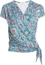 Loveappella Print Wrap Top