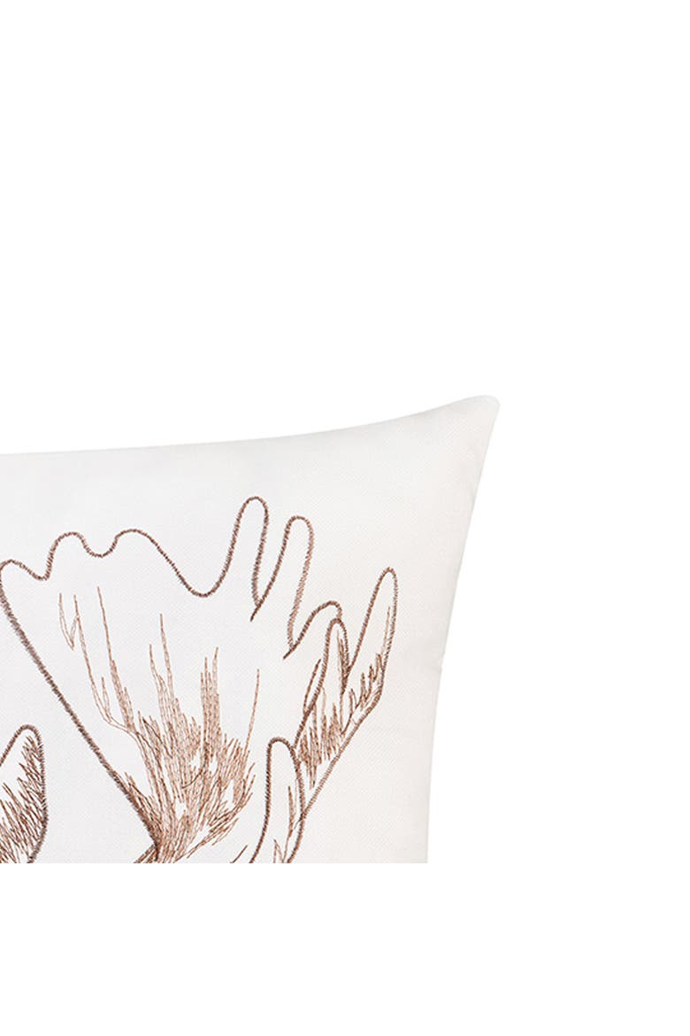 Moose Portrait Indoor/Outdoor Embroidered Accent Throw Pillow 18" x 18", Alternate, color, Brown