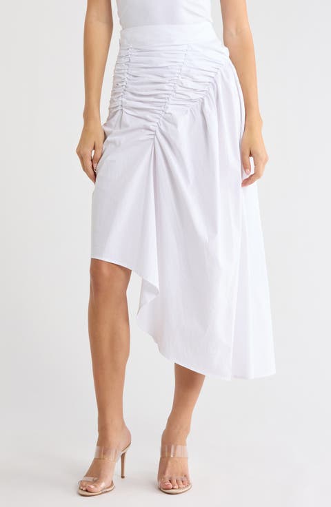 Belen Ruched Asymmetric Maxi Skirt